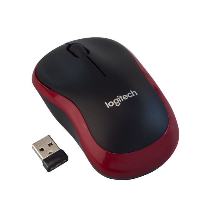 Mysz optyczna Logitech WRLS M185 red 910-002240